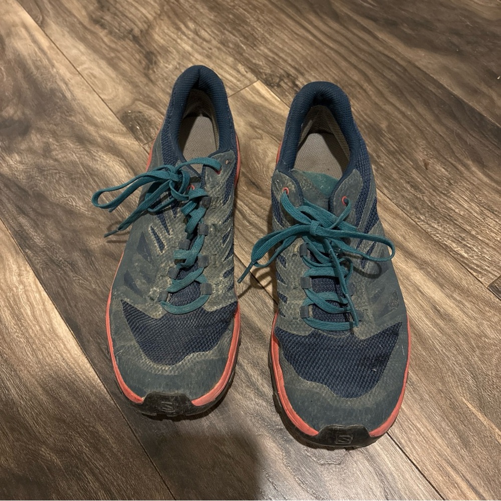 Salomon Outline Blue and Orange Athletic Shoes Mens Sz 11